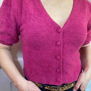 Who What Wear - Hot pink short, cap-sleeve sweater